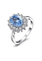 lovely silver blue topaz gemstone birthstone baby ring